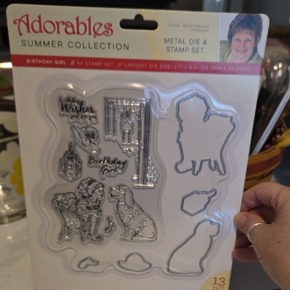 Crafter's Companion Adorables Summer Collection Birthday Girl Stamp And Die NEW